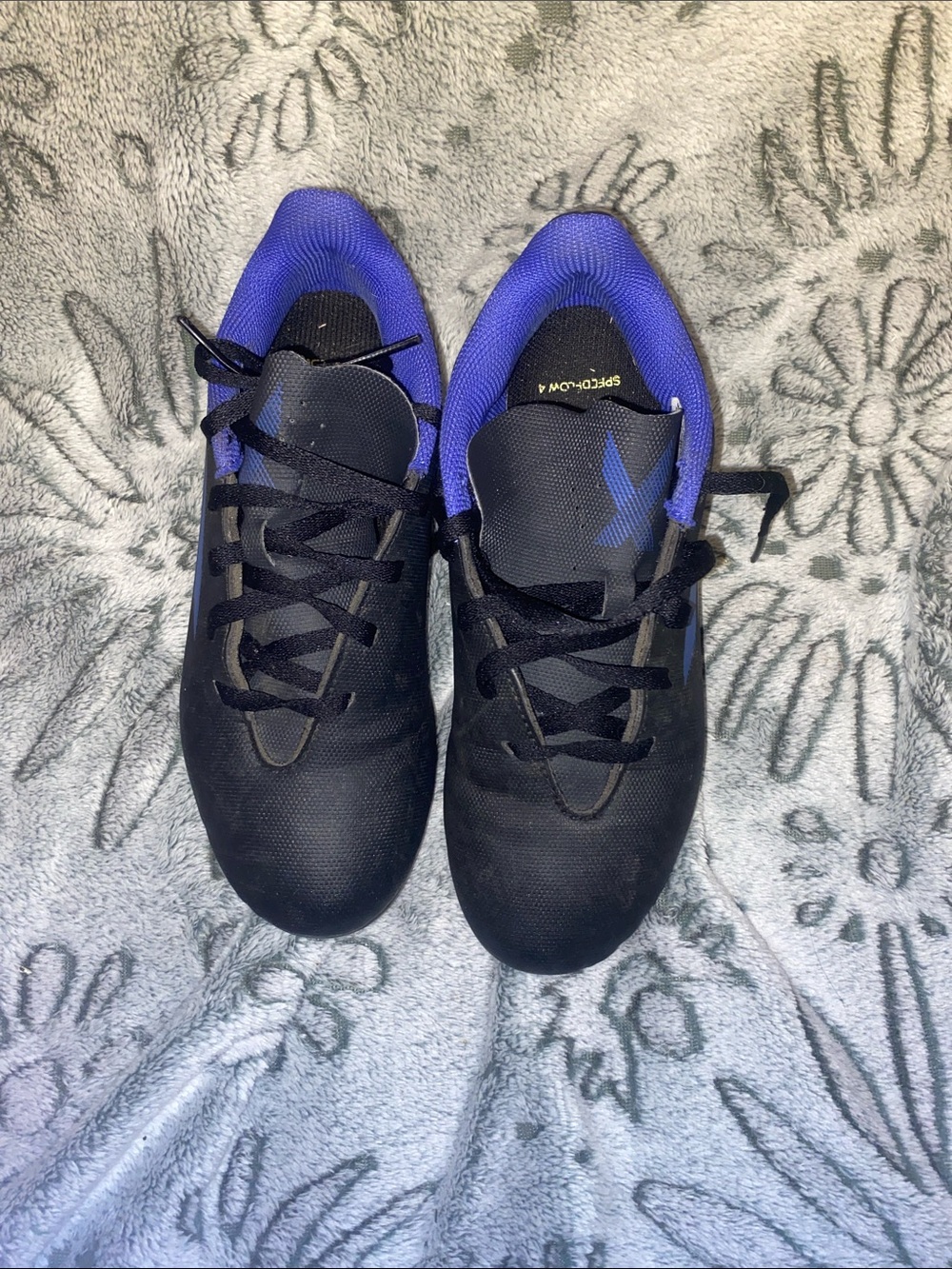 adidas Kids Black Sneakers with Purple Collar Sports Shoes